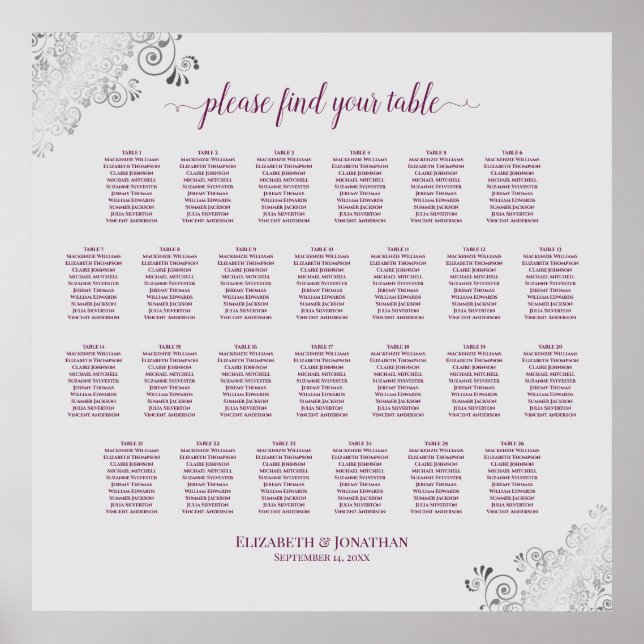 26 Tableau Mariage Cassis en gris (Devant)