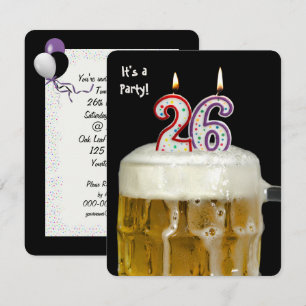 26e anniversaire Bière Party Invitation