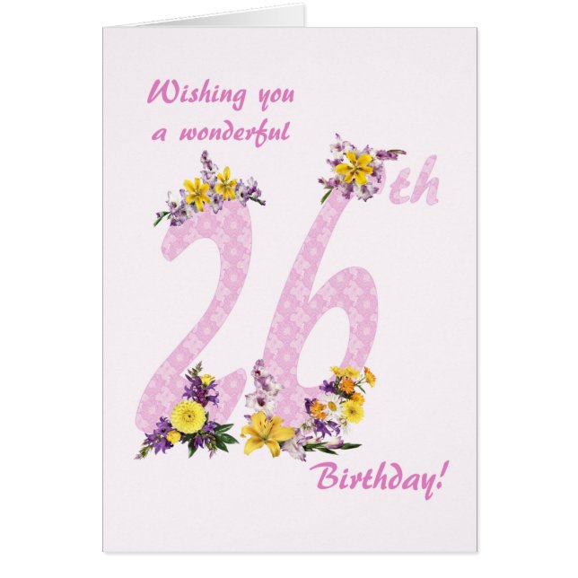 26e anniversaire Fleur Nombre décoré (Devant)