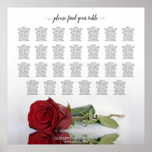 27 Tableau Mariage Siège Romantique Rose rouge