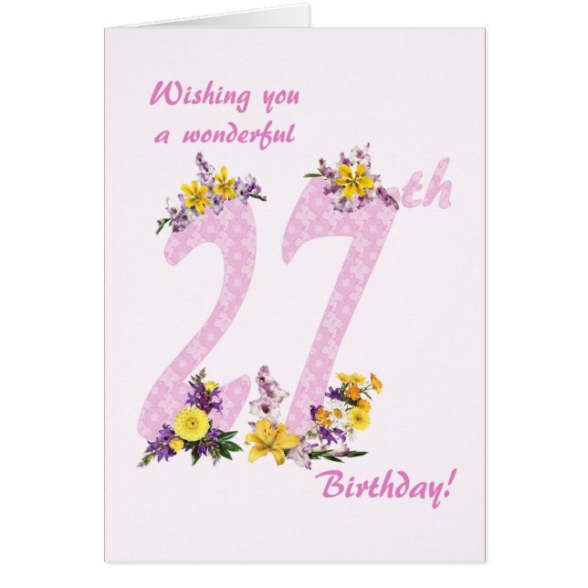 27th Birthday Flower Decorated Numbers (Devant)