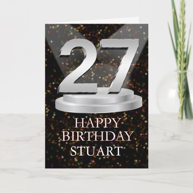 27th Birthday Spotlights Ajouter une carte de nom (Devant)