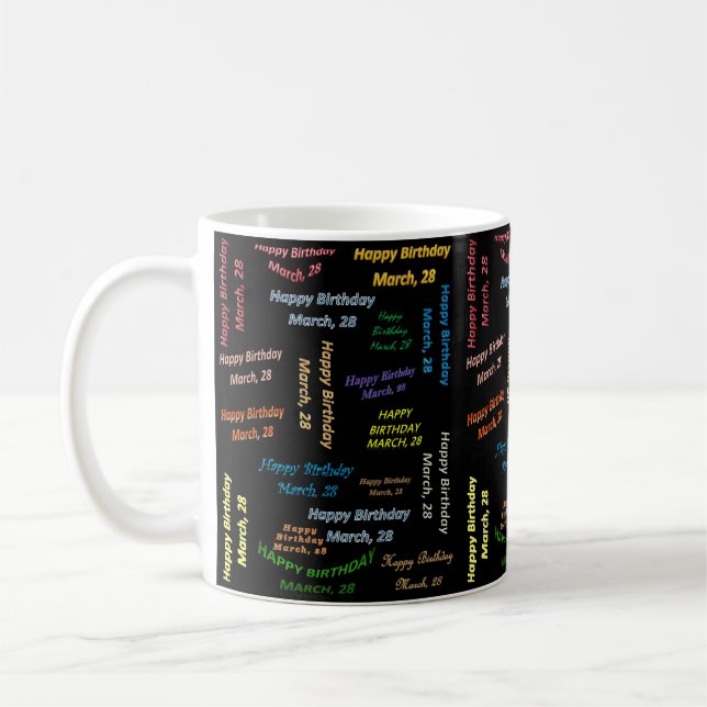 28 mars Mug d'anniversaire (Gauche)
