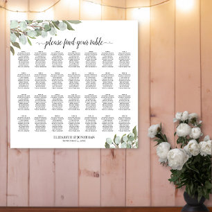 28 Tableau Mariage Places assises Eucalyptus Vert