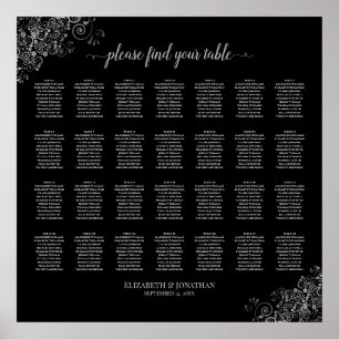 28 Tableau Mariage Plafonds en argent Noir