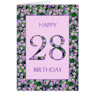 28e anniversaire de marguerites violettes