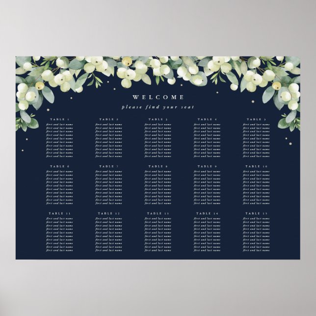 28x20" 15 Tableaux de 10 places Poster (Devant)