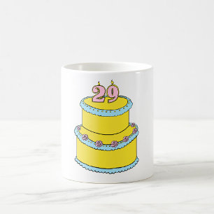 29e Anniversaire Gâteau de café jaune Mug