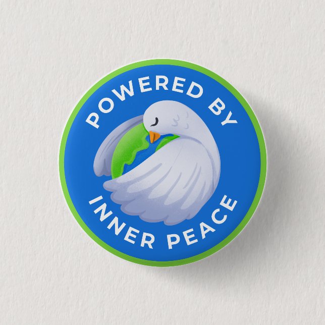 2,50 Cm Badge rond Peace Dove Powered by Inner Peace (Devant)