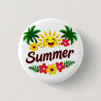 2,50 Cm Badge Rond Soleil et Palmiers