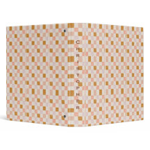 Classeur Personnalisé Géométrique Rose Marron Beig