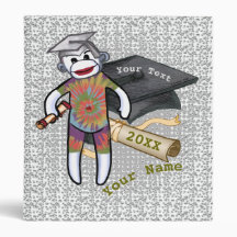 Classeur personnalisé Sock Monkey Graduation