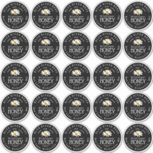 2,5 po de marguerite blanche Mason Jar Étiquette i