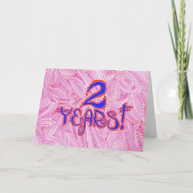2 ans carte d'anniversaire/anniversaire de (Devant)