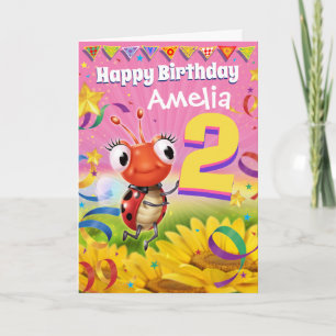 2 ans Carte d'anniversaire personnalisée Gamme Lit