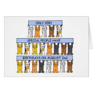 2 août Cartoon Cats d'anniversaire