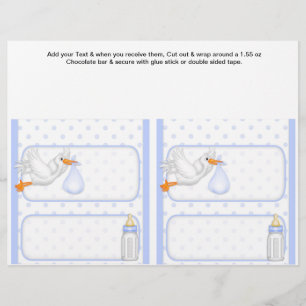 2 Baby shower Bleu Favoriser Candy Bar Personnalis