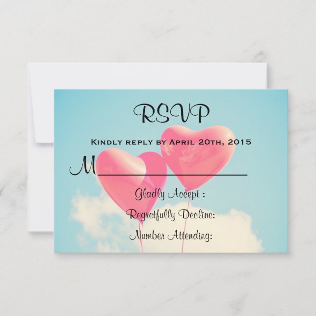 2 Ballons en forme de coeur rouge vif RSVP (Devant)