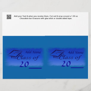 2 Bleu Graduation Favoriser Custom Candy Bar Wrapp