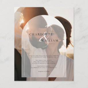 2 Budget Photo Moderne Elégant Mariage Invitation