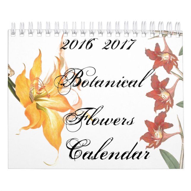 2 calendrier floral d'art de fleur botanique de (Protection)