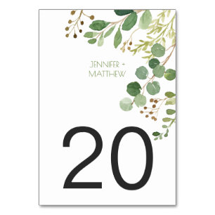 #2 Cartes de table de rêve botanique rustique