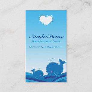 2 cartes de visite Blue Whales Children's Boutique