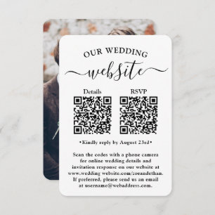 2 Codes QR Mariage RSVP Carte de boîtier photo