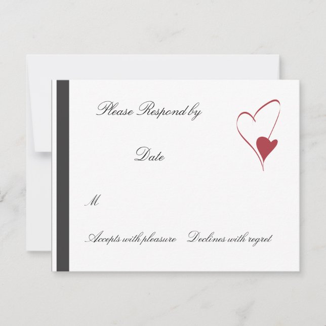 2 Coeurs Collide correspondant mariage rsvp (Devant)