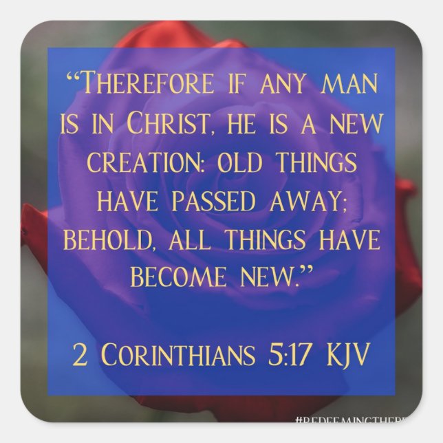 2 Corinthiens 5:17 Rédempter les stickers de la bê (Devant)