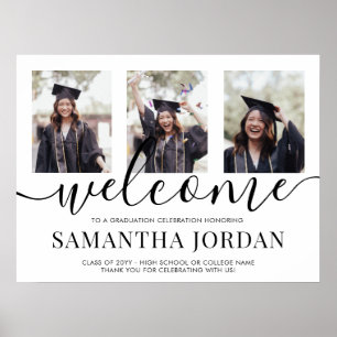 2 Côté 6 Photo Graduation Party Welcome Poster