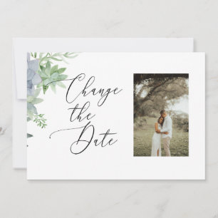 2 Côté Modifier la date Carte photo - succulents
