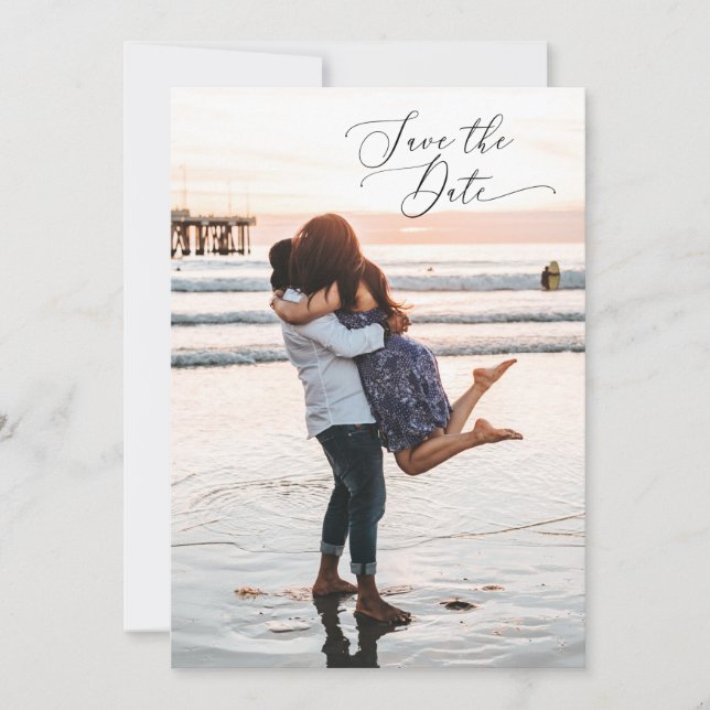 2 côtés Enregistrer la date Carte photo - minimum (Devant)