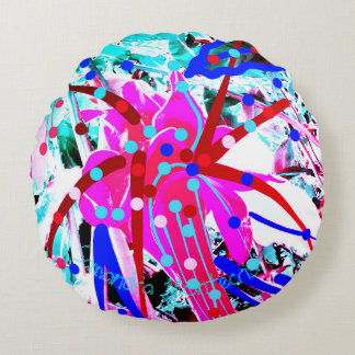 2 CÔTÉS FESTIVE FLEURS Coussin rond