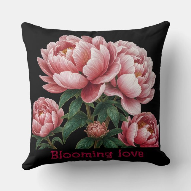 2 côtés noir & blanc Coussin de jet d'amour en fle (Verso)