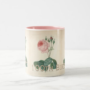 2 Couleurs 100th Tasse rose de cru de célébration