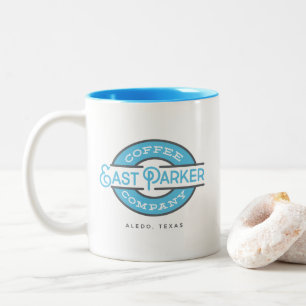 2 Couleurs 11 onces. logo vintage de style de tasse de café