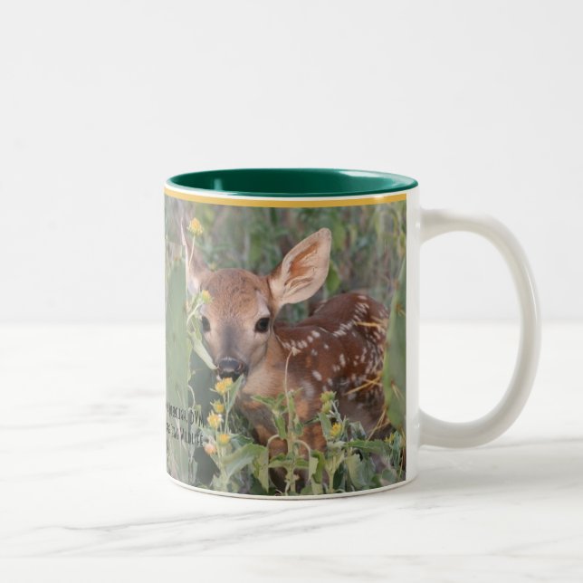 2 Couleurs 11 onces. tasse de deux tons avec le faon de (Droit)