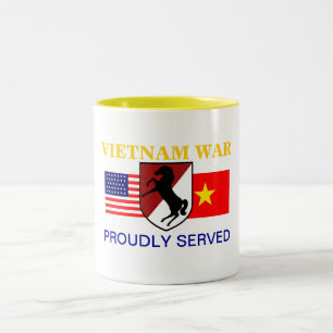 2 Couleurs 11ème TASSE du VIETNAM de RÉGIMENT de CAVALERIE