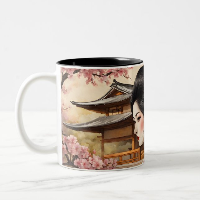 2 Couleurs 11oz Accent Café Mug, 11oz tasse de café, Japon co (Gauche)