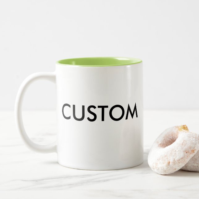 2 Couleurs 11oz tasse à deux tons faite sur commande - VERT (Avec donut)