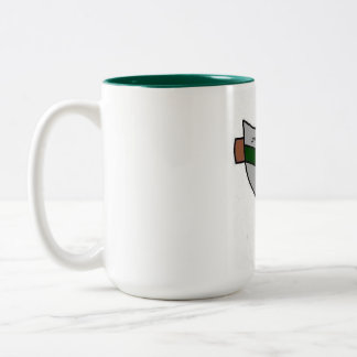 2 Couleurs 15 oz de tasse de café blanc à l'intérieur vert