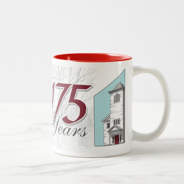 2 Couleurs 175th tasse de café de luxe d'anniversaire (Droit)