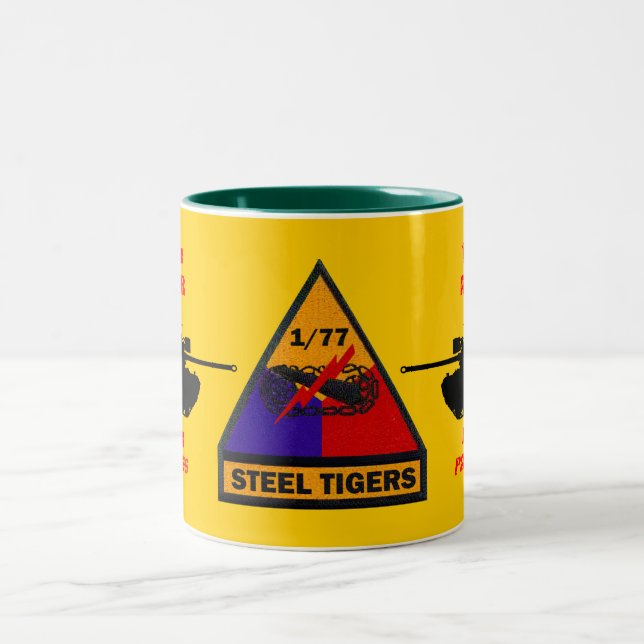 2 Couleurs 1/77th Tasse en acier de tigres de panthères (Centre)