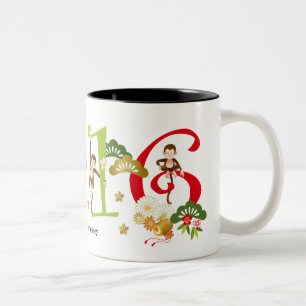 2 Couleurs 2016 ans de tasse mignonne de singe
