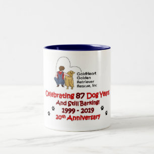 2 Couleurs 20ème tasse d'anniversaire de GoldHeart
