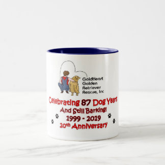 2 Couleurs 20ème tasse d'anniversaire de GoldHeart