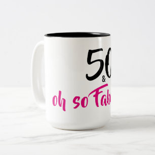 2 Couleurs 50 et tasse de café fabuleuse d'anniversaire