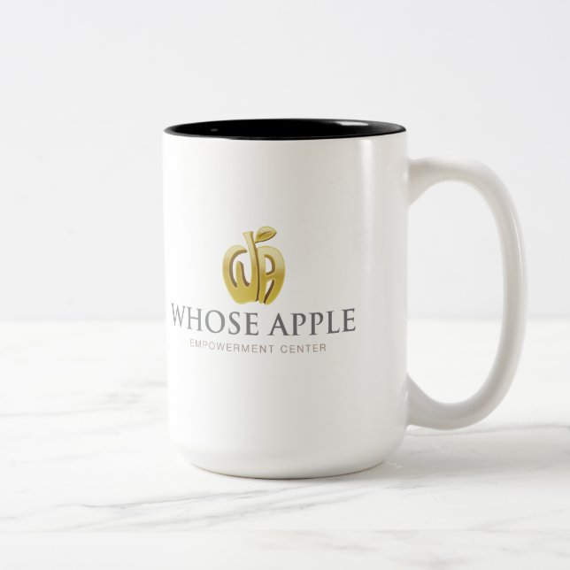 2 Couleurs À qui Apple - grande tasse (Droit)