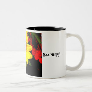2 Couleurs Abeille bonne ! , Tasse de café heureuse d'abeill